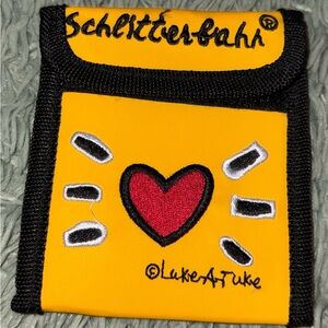 Schlittlerbahn Yellow Wallet with Heart Design